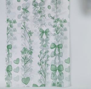 Papel de Seda Rosa de 50*70cm con Diseño de Mariposas y Flores Verdes, Papel de Seda al por Mayor para Empacar Artículos Frágiles - Product Image 2