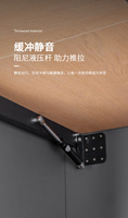 Table pliante GQK, structure en alliage d'aluminium, finition noire, style luxueux, gain de place, installation facile, design invisible.