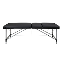 Cambodia hizo barato 3 secciones de aluminio moderno portátil Spa cama de tatuaje ajustable y mesa de masaje facial fácil de plegar