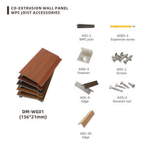 Panneau mural composite <span class=keywords><strong>bois</strong></span>-plastique 156*21mm, co-extrusion WPC, revêtement mural extérieur, bardage mural - Product Image 5