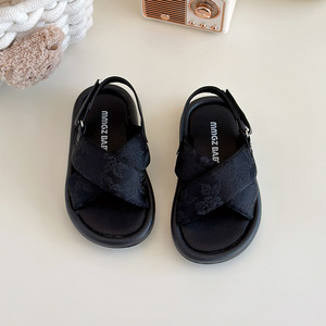 Nouvelles sandales d'été en PU pour enfants, sandales de plage à semelle souple, antidérapantes, à bout ouvert, réglables pour filles - Product Image 2