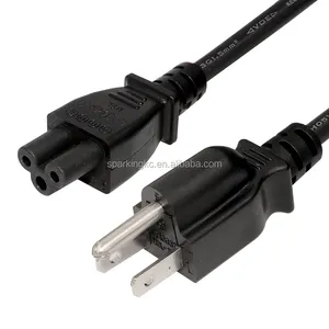 1M SVT SJT 18AWG Nema 5-15p 3 Prong Plug Flat Iron US Iec320 C5 Extension Socket Power Cord