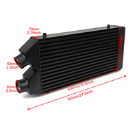 Radiador de Coche Intercooler de Instalación en el Mismo Lado para Mustang/Nissan 280Z/Eclipse-530x280x76MM-63MM Admisión Turboalimentada Modificada