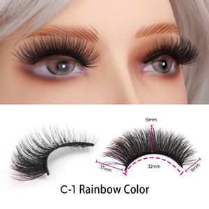 New Trend <strong>Cat</strong> <strong>Eye</strong> D Curl <strong>Russian</strong> Colored <strong>Lashes</strong> Wholesale Fluffy 3D Wispy Faux Mink Silk Strip Color <strong>Lashes</strong> - Product Image 4
