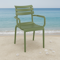 Fauteuils d'extérieur empilables en plastique, chaise de salle à manger en polypropylène de qualité, idéale pour les espaces extérieurs, les patios et les terrasses