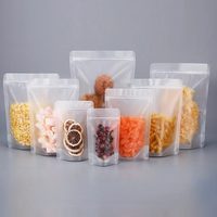 Vente en gros de sacs à zip-lock pour emballages de biscuits mats givrés en plastique nylon auto-scellants pour emballages alimentaires, pochette avec fermeture éclair sur support