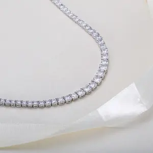 Iced Out Liên Kết Chuỗi Vòng Cổ Phụ Nữ Tennis Chain Của Phụ Nữ Chocker Tennis Vòng Cổ Trang Sức CZ Kim Cương Vòng Cổ