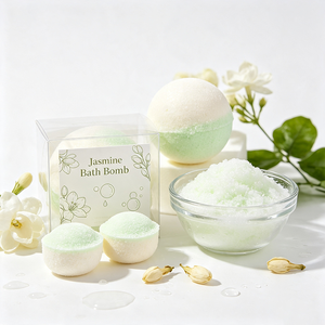 Bombe de bain au jasmin naturel, parfum longue durée, hydratante pour la peau, relaxante, boule de bain moussante <span class=keywords><strong>SPA</strong></span> - Product Image 2