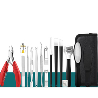 Kit de pédicure de luxe en acier inoxydable rose doré, coupe-ongles, trousse de toilettage portable pour hommes