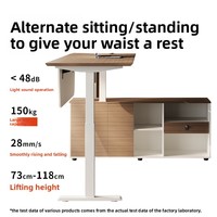 Bureau de direction électrique réglable en hauteur, table moderne intelligente assis-debout pour PDG avec double moteur et préréglages de mémoire pour le bureau
