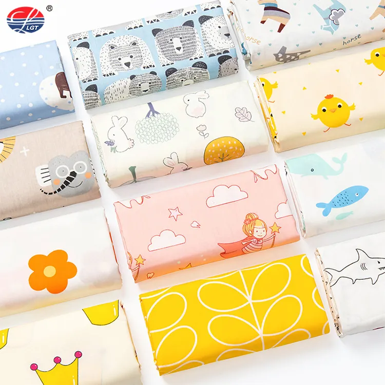 Custom Children's 100% Cotton Woven Twill Baby Breathable Printed Cartoon Pattern Fabrics For Kids Home Textile