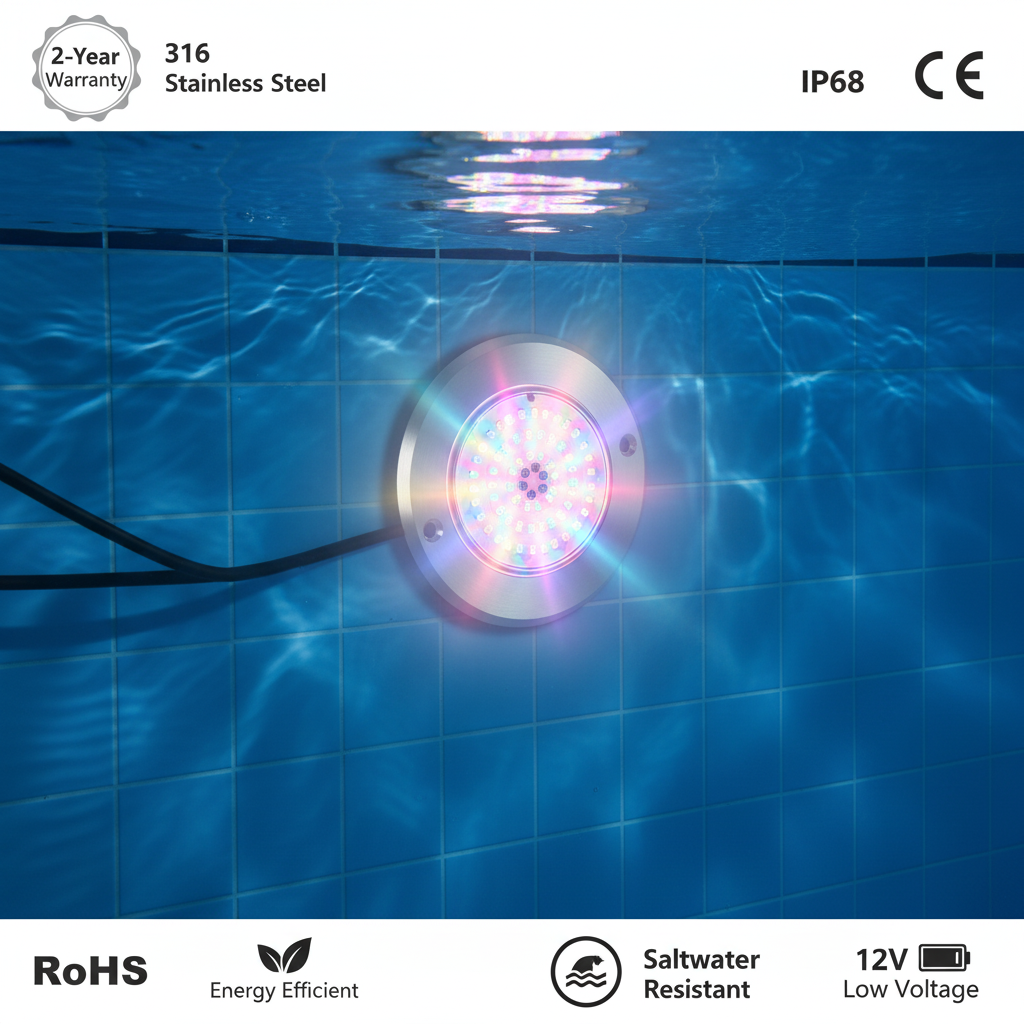 IP68 Waterproof 7.5mm Slim RGBW SMD LED Pool Light