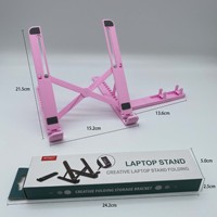 Support d'ordinateur portable pliable en plastique QD 2 en 1 avec support de téléphone, réglable en hauteur, pour tablettes et PC de 10 à 15,6 pouces