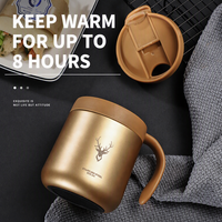 Gobelet isotherme en acier inoxydable personnalisé avec logo, 350 ml, à double paroi, avec poignée, pour le café, l'eau et le thé