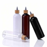 Échantillons Gratuits – Flacons Applicateurs en Plastique Transparent ou Ambré de 60ml, 120ml, 150ml, 250ml avec Bouchon Twist en Bambou pour Peinture, Encre, Huile Capillaire