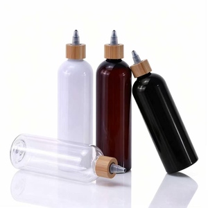 Échantillons Gratuits – Flacons Applicateurs en Plastique Transparent ou Ambré de 60ml, 120ml, 150ml, 250ml avec Bouchon Twist en Bambou pour Peinture, Encre, Huile Capillaire - Product Image 1
