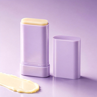 Tube de stick de crème solaire vide portable avec logo personnalisé, en plastique mat, rechargeable, ovale, pour stick de déodorant ou bâton de lotion corporelle