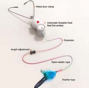 Juguete Interactivo para Gatos 2 en 1 con Luz LED y Varita Colgante, Juguete para Estimular el Movimiento de Mascotas - Product Image 6