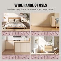 Système de chauffage au sol radiant électrique personnalisé, tapis chauffants électriques pour salle de bain, comprend un thermostat programmable, tapis chauffant