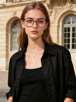 Monture de lunettes optiques pour femmes en acétate à monture complète, avec décoration en métal ajouré, anti-lumière bleue, pour verres correcteurs