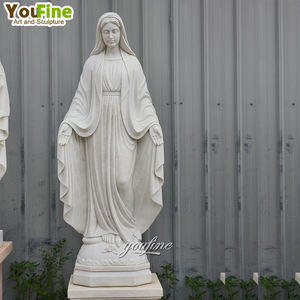 Tamaño de la vida decoración religión mármol blanco virgen María escultura estatua - Product Image 4