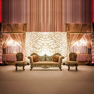 Paneles de Fondo para Bodas Estilo Bollywood, de Fibra de Vidrio Ligera, Pared de Flores para Escenario, Decoración Elegante para Recepción de Bodas - Product Image 1