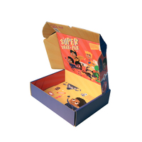 Emballage de vêtements avec logo de dessin animé imprimé personnalisé grande boîte cadeau en papier ondulé pour expédition postale
