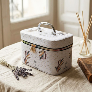 Professional Cosmetic Organizer Bag Starry Sky Feather Pattern Beauty <b>Box</b> Portable Pu Leather Travel Toiletry <b>Vanity</b> Handbag - Product Image 6