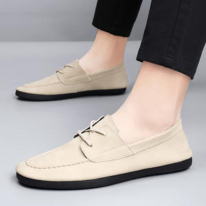 รองเท้าหนังผู้ชายทรงกลมแบบผูกเชือก สไตล์ลำลองสำหรับธุรกิจ พื้นยางนุ่ม รุ่นใหม่ประจำฤดูใบไม้ร่วง - Product Image 4