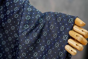 レトロな幾何学模様の小さな花柄カラー織りジャカード生地、チャイナドレス、ブラウス、ベスト、パンツ、手作り靴用 - Product Image 5