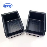 Caja organizadora de componentes ESD Leenol, caja de herramientas de plástico negra antiestática de PP/PVC, caja conductora negra para componentes electrónicos de línea de transporte.