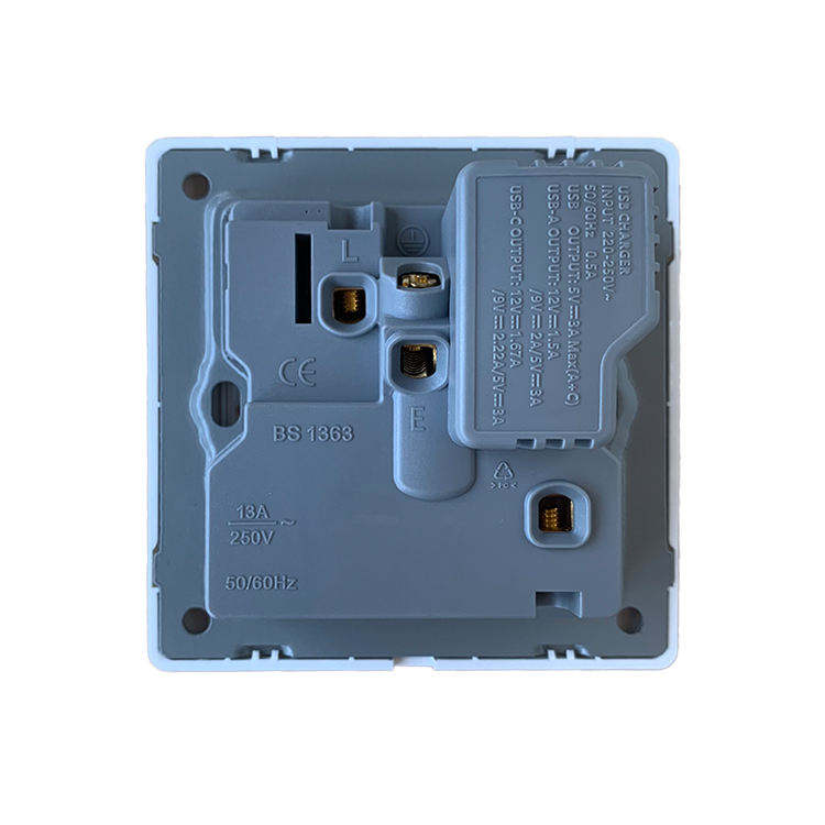 13A 3 Pin Universal Wall Socket Usb and Type C Electric Power Usb Switch Outlet Uk Wall Socket With Usb C Type