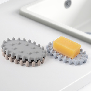 Jabonera de Silicona con Drenaje, Soporte para Jabón en Barra para Ducha, Baño y Fregadero de Cocina, Bandeja Auto-Drenante Tipo Cascada - Product Image 1