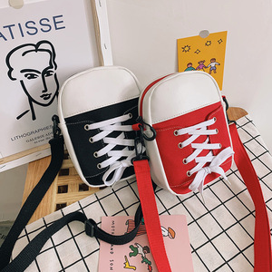 2025 Korean-Style Instagram Patchwork Canvas Crossbody Bag for Women and New Students Single-Shoulder Promotional Backpack