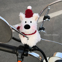 Peluche chien Westie mignon, jouet en peluche, poupée douce, décoration de rétroviseur de moto, vélo électrique, scooter, pendentif, cadeau