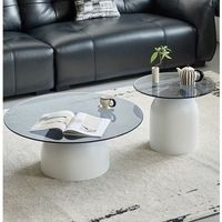 Table basse ronde en verre trempé, design minimaliste, pour salon, petit appartement