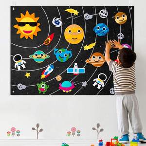 Montessori muro di feltro per bambini universo sistema solare occupato Story Board spazio sensoriale educativo di apprendimento <span class=keywords><strong>giocando</strong></span> giocattoli per bambini - Product Image 2