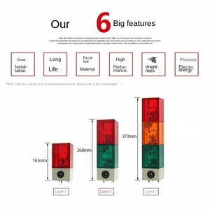Équipement industriel machine-outil sécurité carré multicouche rotatif avertissement Buzzer pile tour lampe Led Signal alarme lumières - Product Image 3