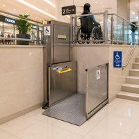 Nouvel élévateur vertical incliné hydraulique sans obstacle pour fauteuils roulants, guidé par rail, marque JIUXIN, hauteur de levage minimale 1m, usage commercial