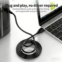 Kabel Printer USB 2.0 Hitam Berkualitas Tinggi JILIAN Berlapis Nikel Tipe A Male ke Tipe B Male