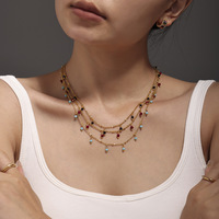 Perhiasan Bingxin Bohemia Bergaya Trendi Rantai Manik-Manik Baja Anti Karat Batu Alam Warna-Warni Lapis Quartzite Tiger Eyes Hadiah