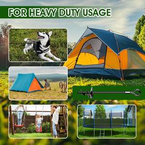 แท่งเหล็กยึดแบบเกลียวแบบพกพาพร้อมอะแดปเตอร์สำหรับฝัง<span class=keywords><strong>ดิน</strong></span>อย่างรวดเร็วสำหรับสวนหรือกิจกรรมตั้งแคมป์กลางแจ้ง - Product Image 6