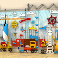 Mur d'escalade intérieur sûr pour enfants avec toboggan et anneaux pour salle de jeux à la maison pour tout-petits