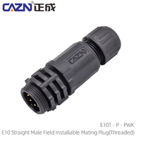 Connecteur d'alimentation CAZN E10 à baïonnette étanche IP67 avec contacts en laiton mâle/femelle 5A/10A 2-12 broches