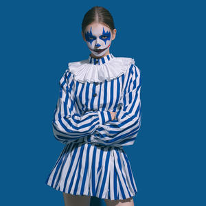 Disfraz de Payaso Arlequín de Poliéster para Mujer, Diseño a Cuadros Blancos y Negros, Estilo Vintage de Circo, Disfraz de Fantasía para TV, Películas, Halloween y Cosplay - Product Image 4