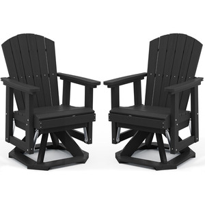 Adirondack Swivel Glider <strong>Chair</strong> HDPE Glider Set of 2 for Outdoor All-Weather Contemporary Design Hotel &amp; Park Use - Product Image 1