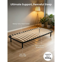 Cadre de lit simple extensible moderne et durable avec lattes en métal et en bois pour hôtels et écoles