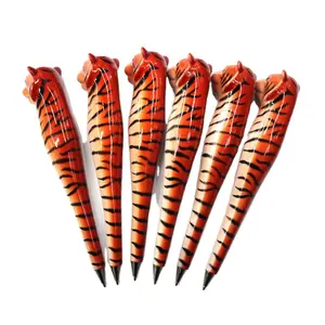 Tourist souvenir promotional gift wild animal tiger shape ball pen with custom logo print