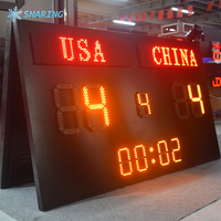 Tableau de score de futsal LED portable d'extérieur avec télécommande, support en A mobile, longue autonomie de la batterie, indice de protection IP54