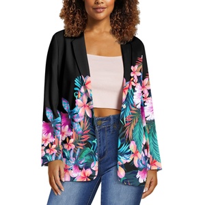 China Factory Supply Niedriger Preis Kunden spezifischer Druck auf Anfrage Polynesian Hawaiian Pattern Damen anzüge <span class=keywords><strong>Blazer</strong></span> Damen Bedruckter <span class=keywords><strong>Blazer</strong></span> - Product Image 3